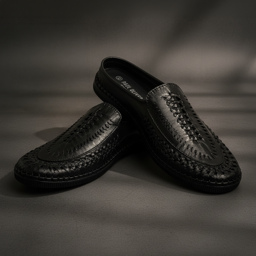 Black Paul Oliver Sliders for Men