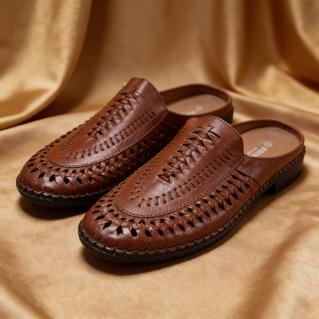 Tan Paul Oliver Sliders for Men
