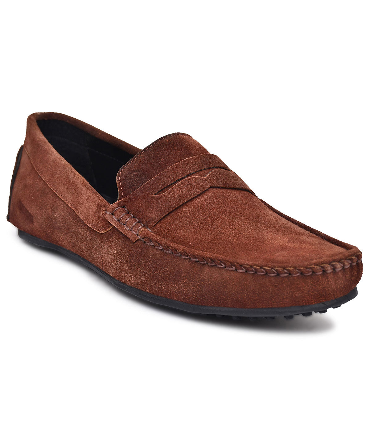 Paul Oliver Men's Velvet Suede Leather Trendy Stylish Slip-On Loafers Burgundy