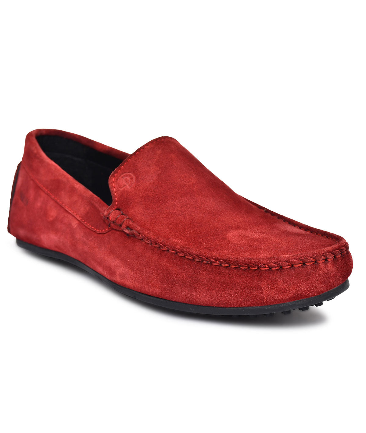 Paul Oliver Men's Velvet Suede Leather Stylish Slip-On Loafers Red
