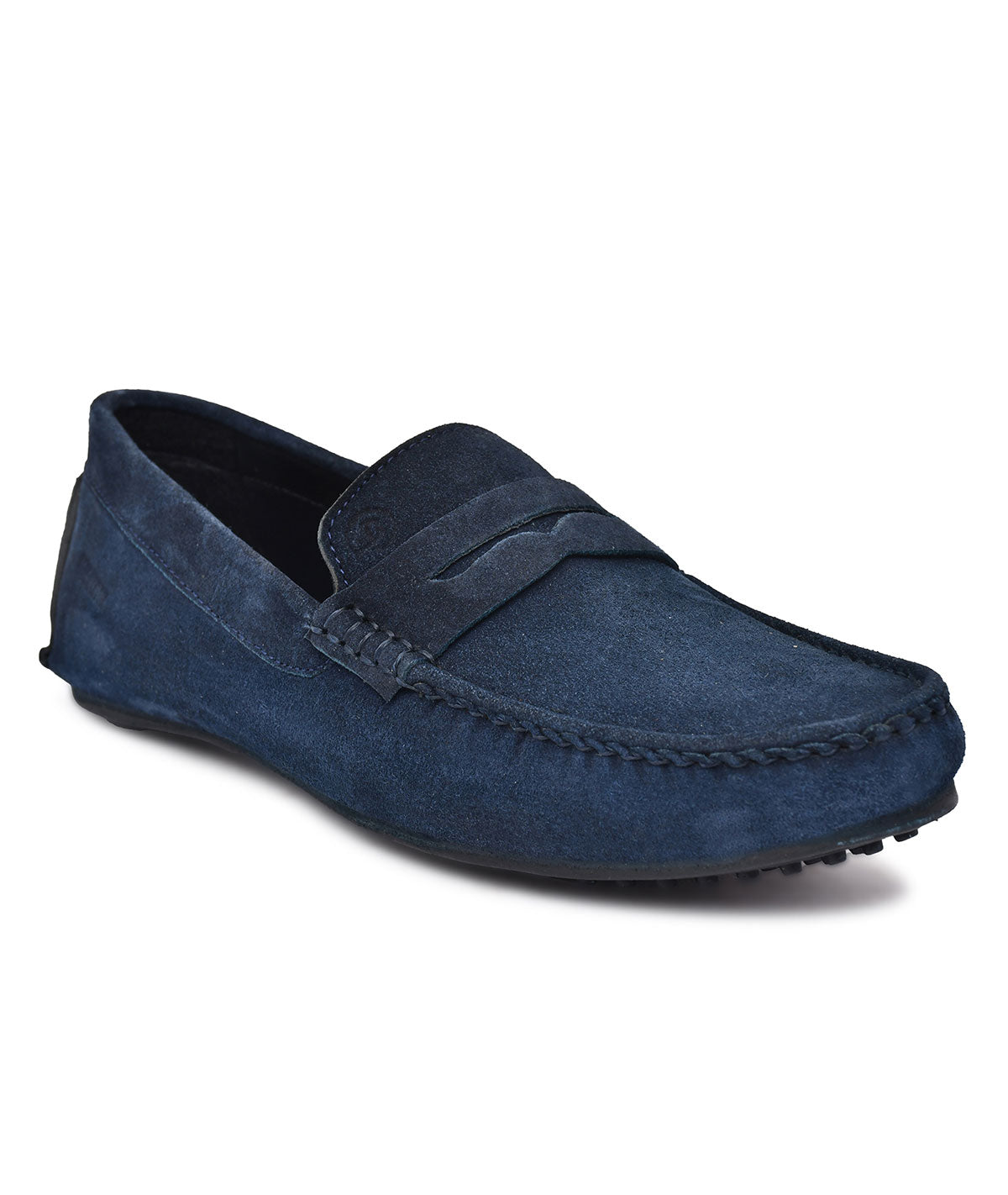 Paul Oliver Men's Velvet Suede Leather Trendy Stylish Slip-On Loafers Blue