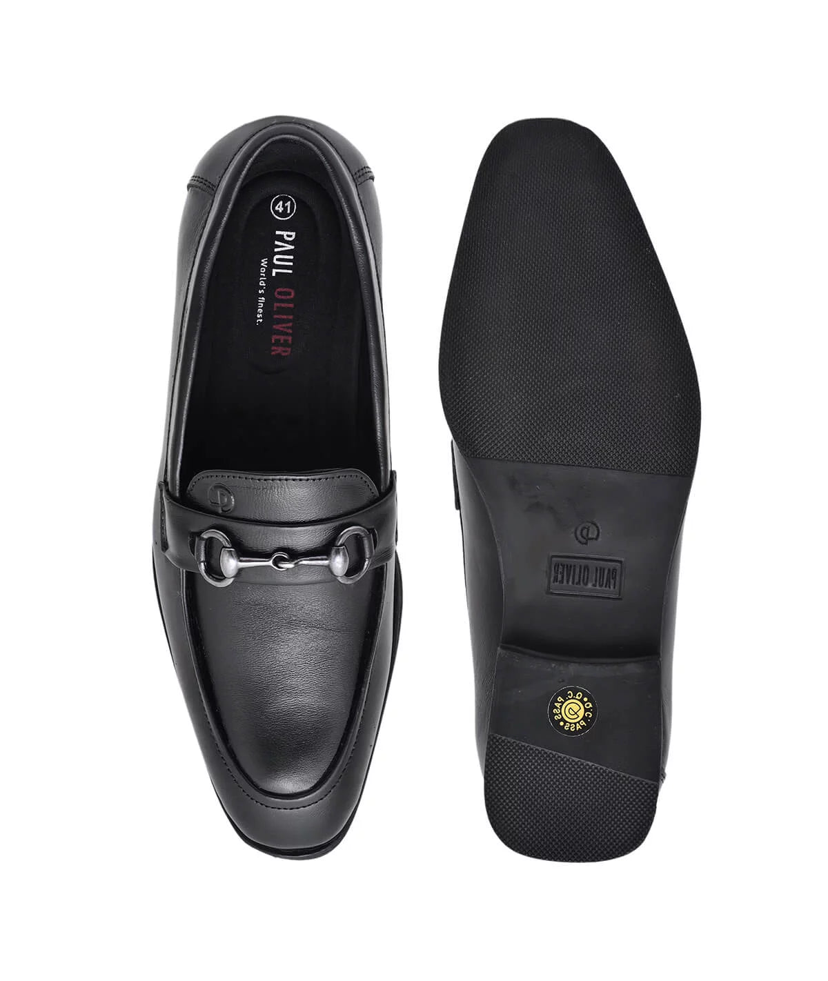 Paul Oliver Men's 100% Pure Leather Trendy Semi-Casual Stylish Shoes for All Seasons Black