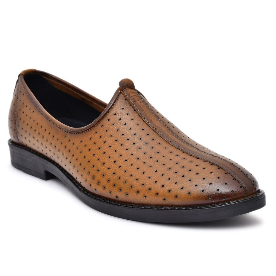 Paul Oliver Men's 100% Pure Leather Casual Stylish Shoes for All Seasons Tan