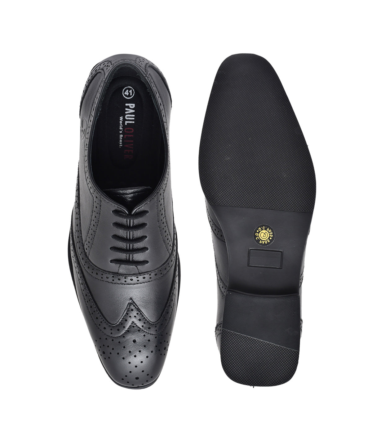 Paul Oliver Men's 100% Pure Leather Formal Stylish New Shoes for All Seasons Black