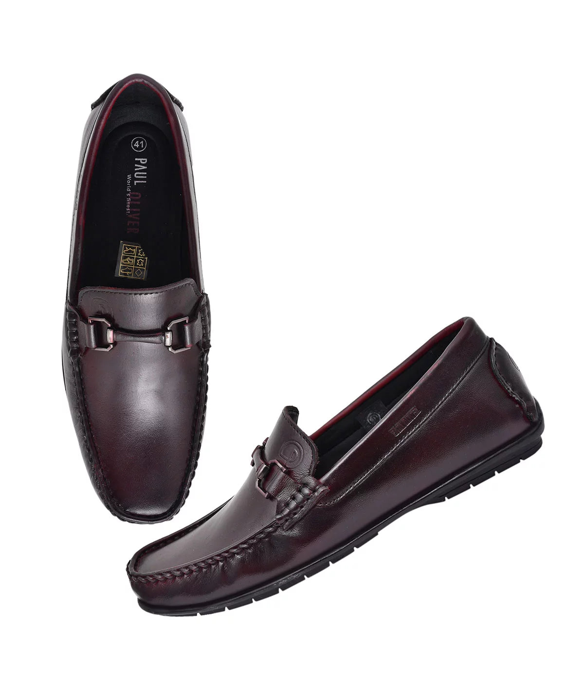 Paul Oliver Men's 100% Pure Leather Loafer Stylish Shoes for All Seasons Dark Brown