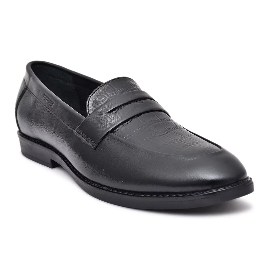 Black Semi Casual 100 Pure Leather Shoes Paul Oliver