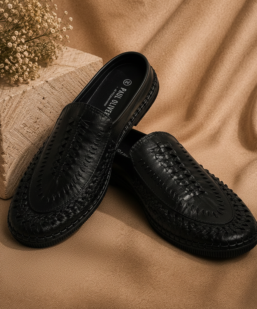 Paul Oliver Men's Sliders Black