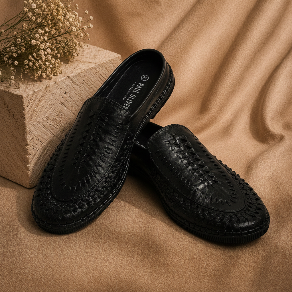 Paul Oliver Men's Sliders Black