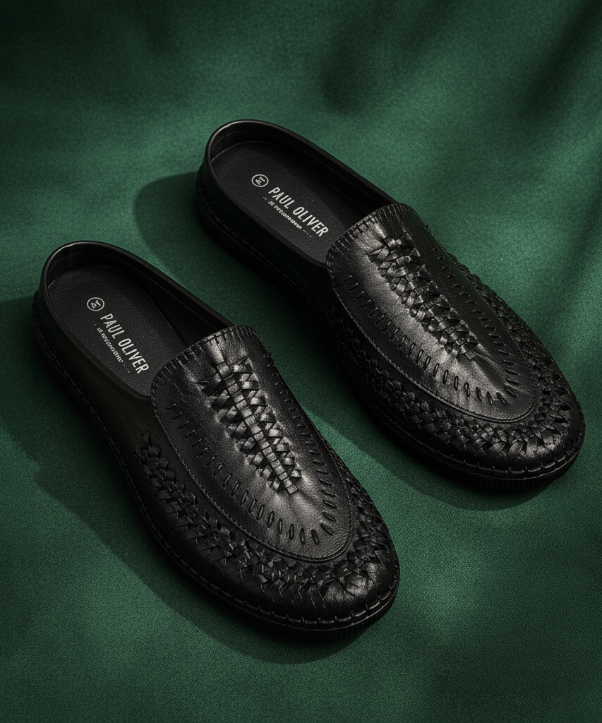 Paul Oliver Men's Sliders Black