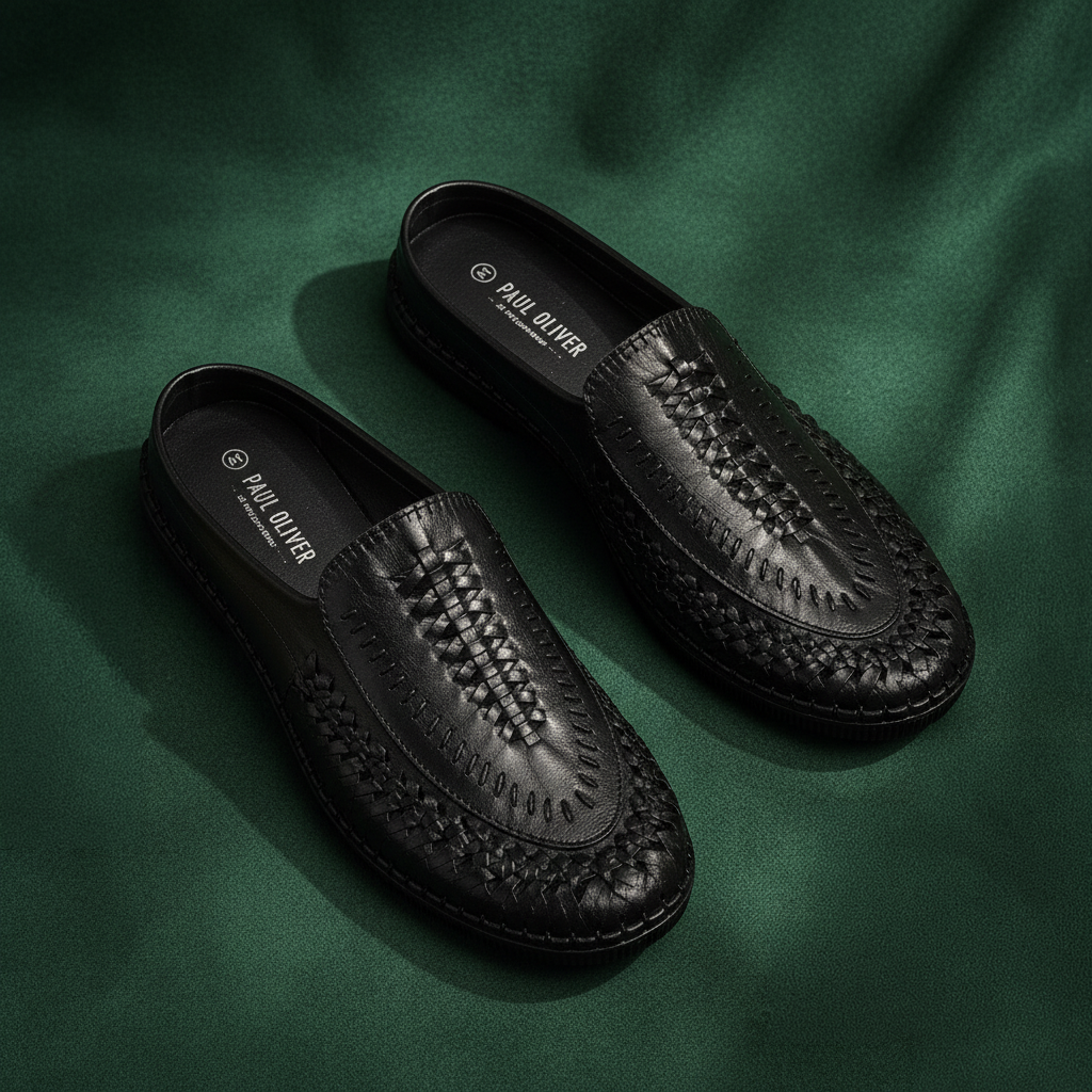 Paul Oliver Men's Sliders Black