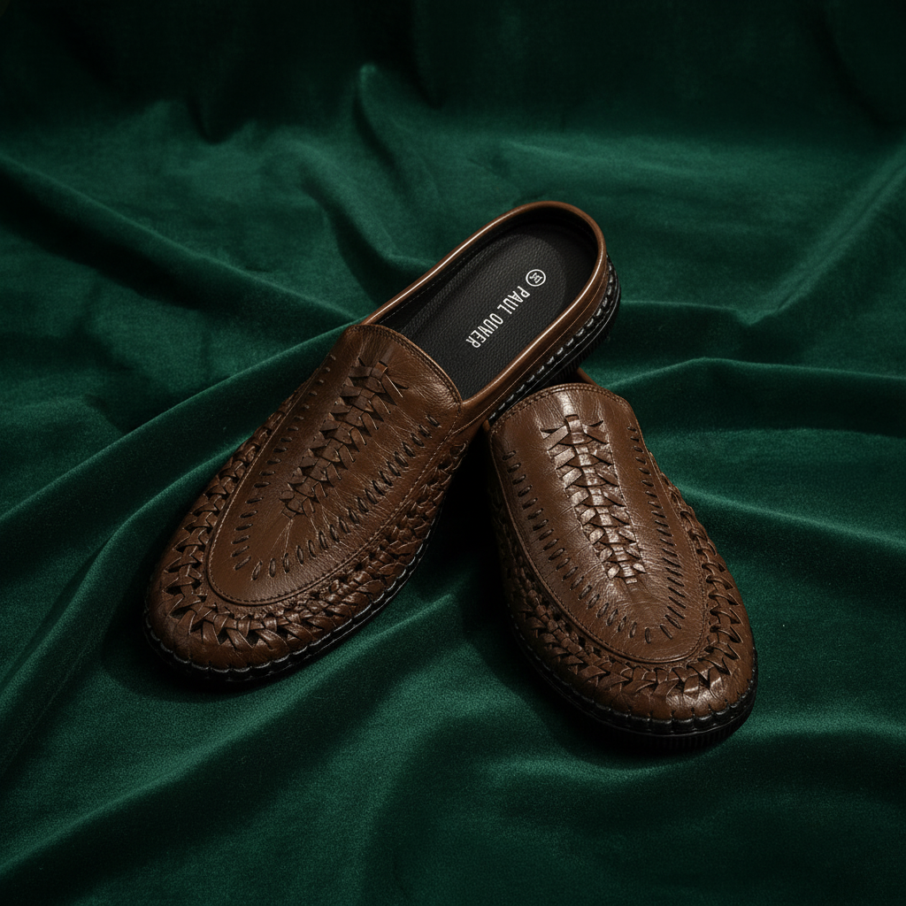 Paul Oliver Men's Sliders Tan Brown
