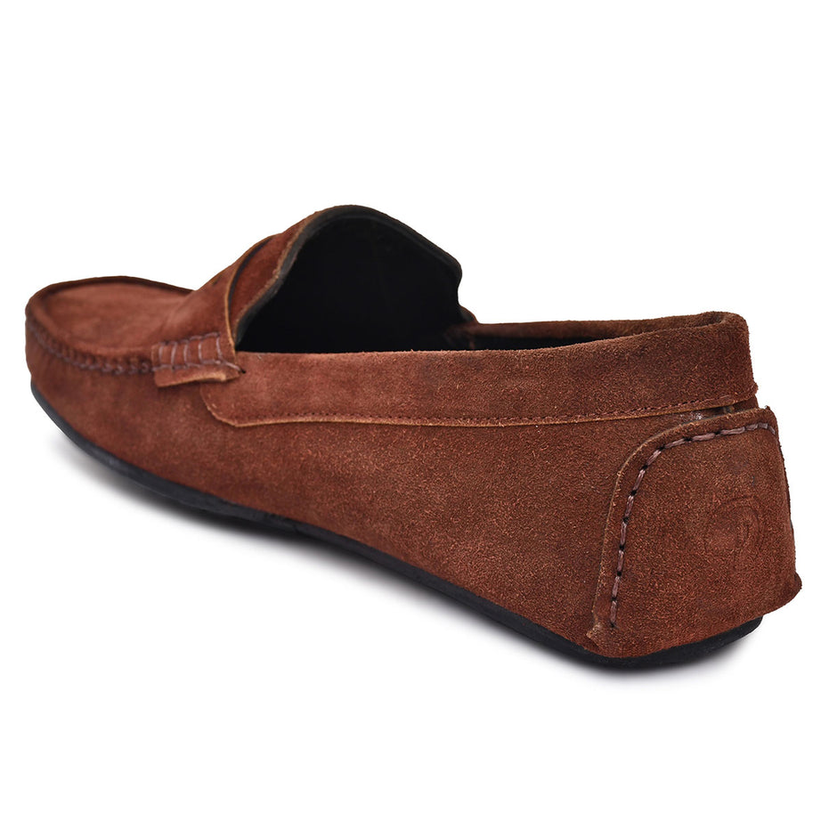 Paul Oliver Men's Velvet Suede Leather Trendy Stylish Slip-On Loafers Burgundy