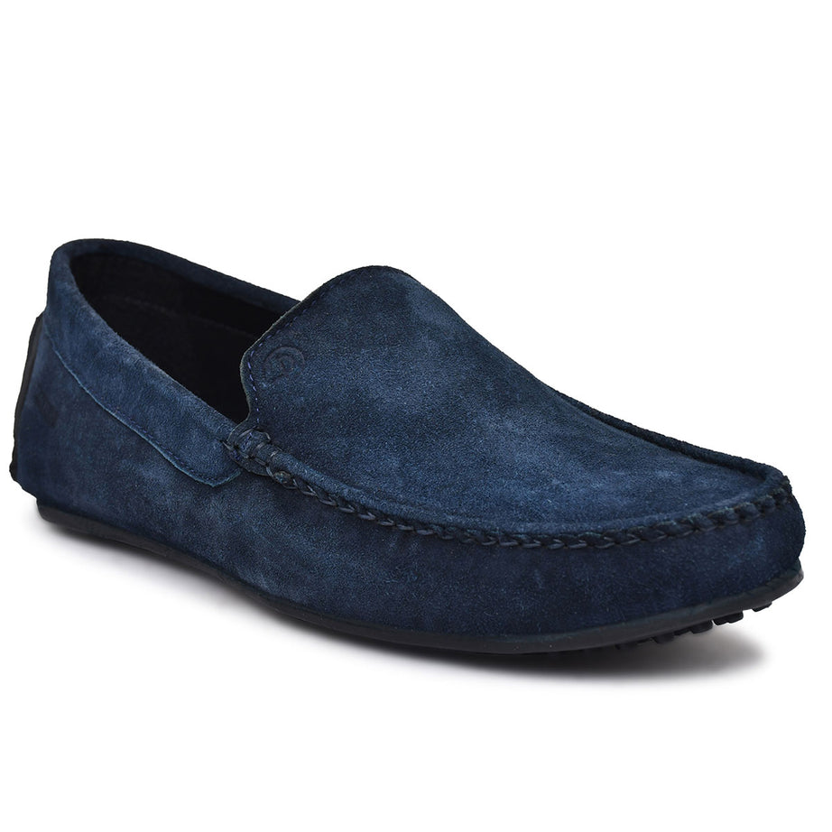 Paul Oliver Men's Velvet Suede Leather Stylish Slip-On Loafers Blue