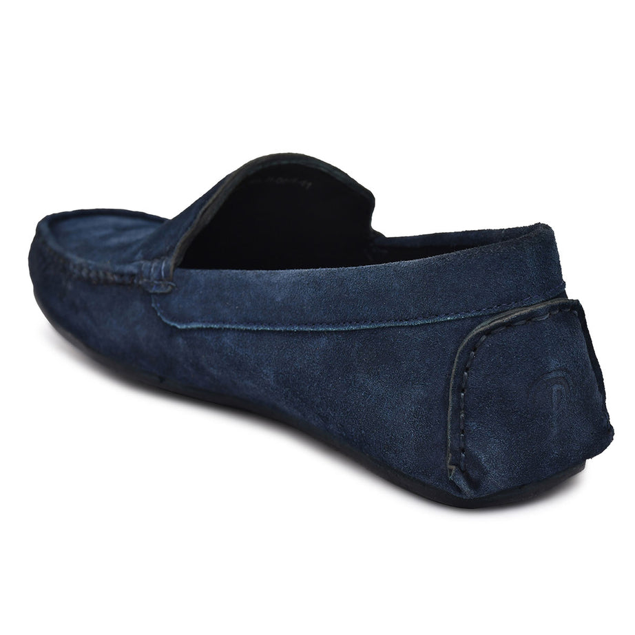 Paul Oliver Men's Velvet Suede Leather Stylish Slip-On Loafers Blue