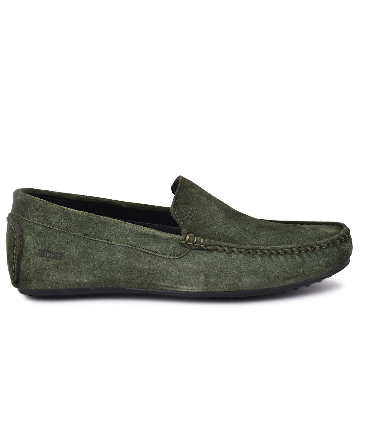 Paul Oliver Men's Velvet Suede Leather Stylish Slip-On Loafers Olive