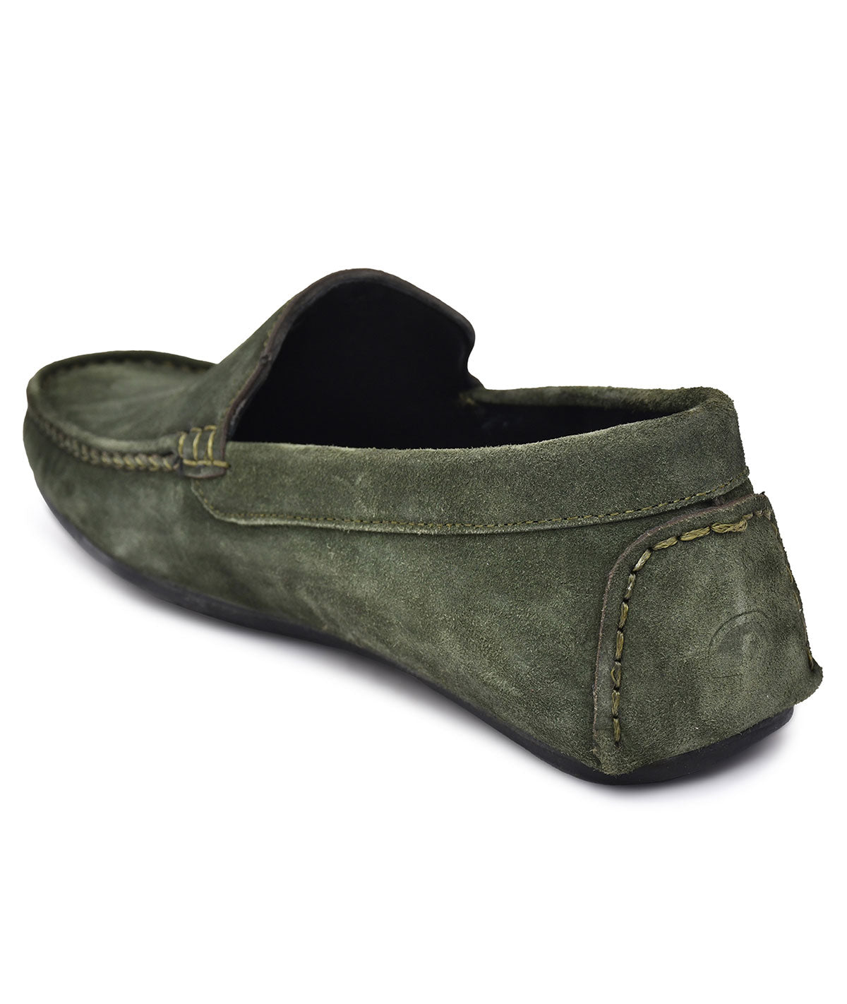 Paul Oliver Men's Velvet Suede Leather Stylish Slip-On Loafers Olive