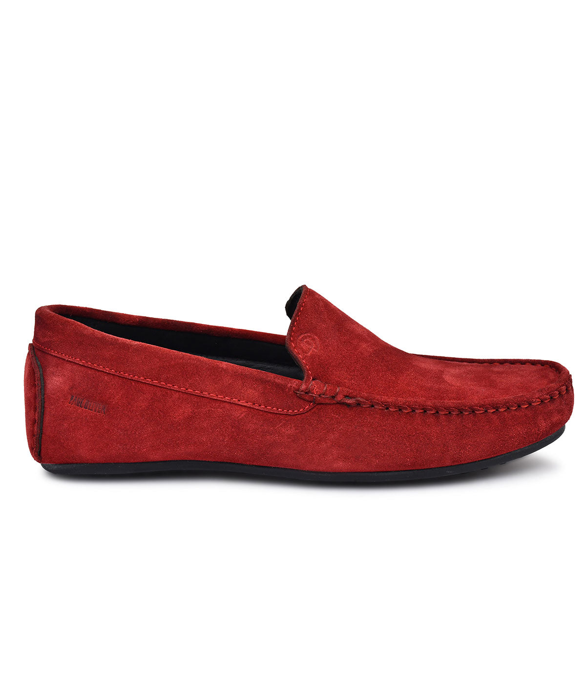 Paul Oliver Men's Velvet Suede Leather Stylish Slip-On Loafers Red