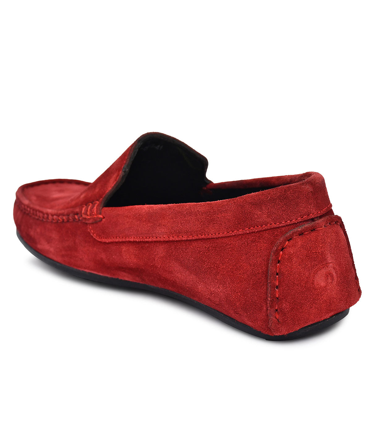 Paul Oliver Men's Velvet Suede Leather Stylish Slip-On Loafers Red
