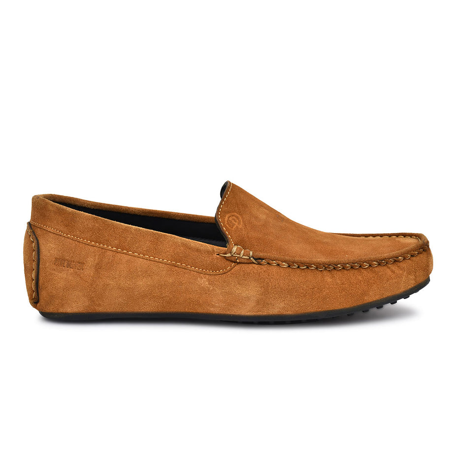 Paul Oliver Men's Velvet Suede Leather Stylish Slip-On Loafers Tan