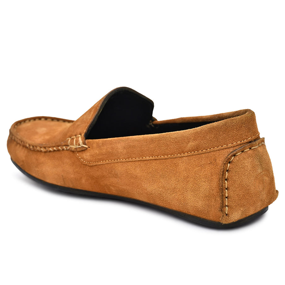 Paul Oliver Men's Velvet Suede Leather Stylish Slip-On Loafers Tan