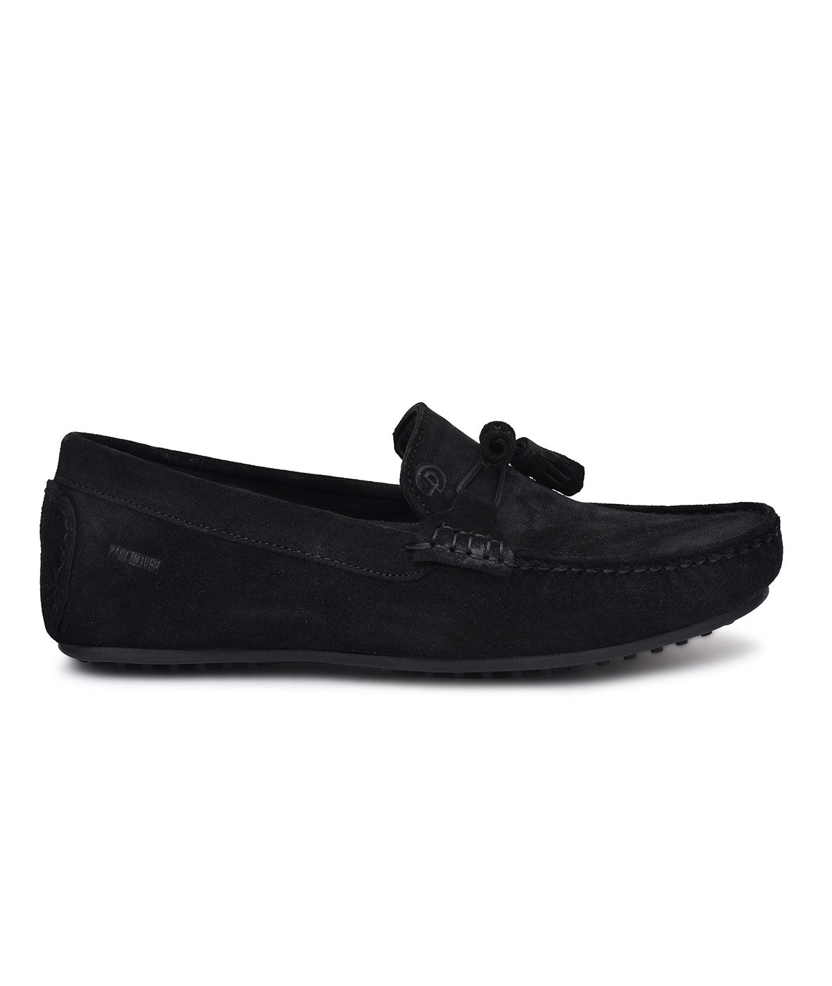 Paul Oliver Men's Velvet Suede Leather Stylish Trendy Slip-On Loafers Black