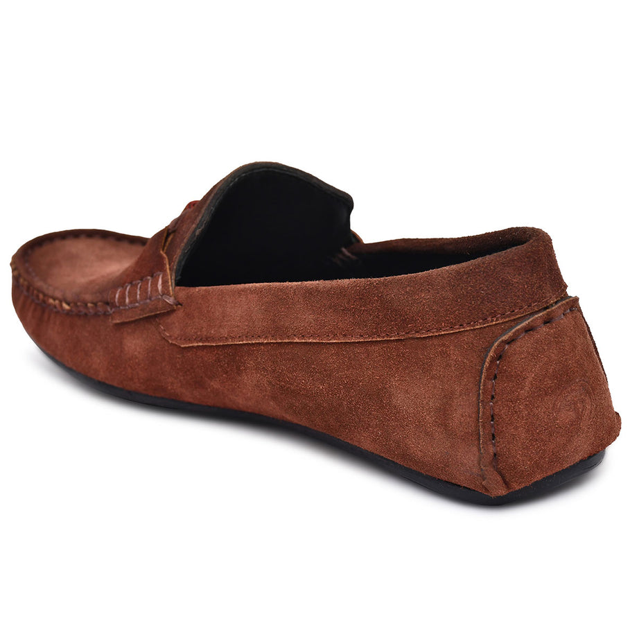 Paul Oliver Men's Velvet Suede Leather Stylish Trendy Slip-On Loafers Burgundy