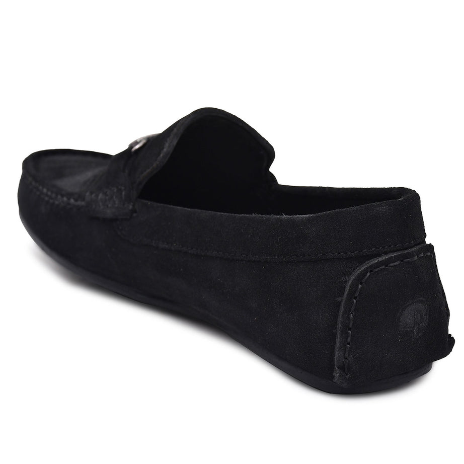 Paul Oliver Men's Velvet Suede Leather Trendy Stylish Shoes Slip-On Loafers Black