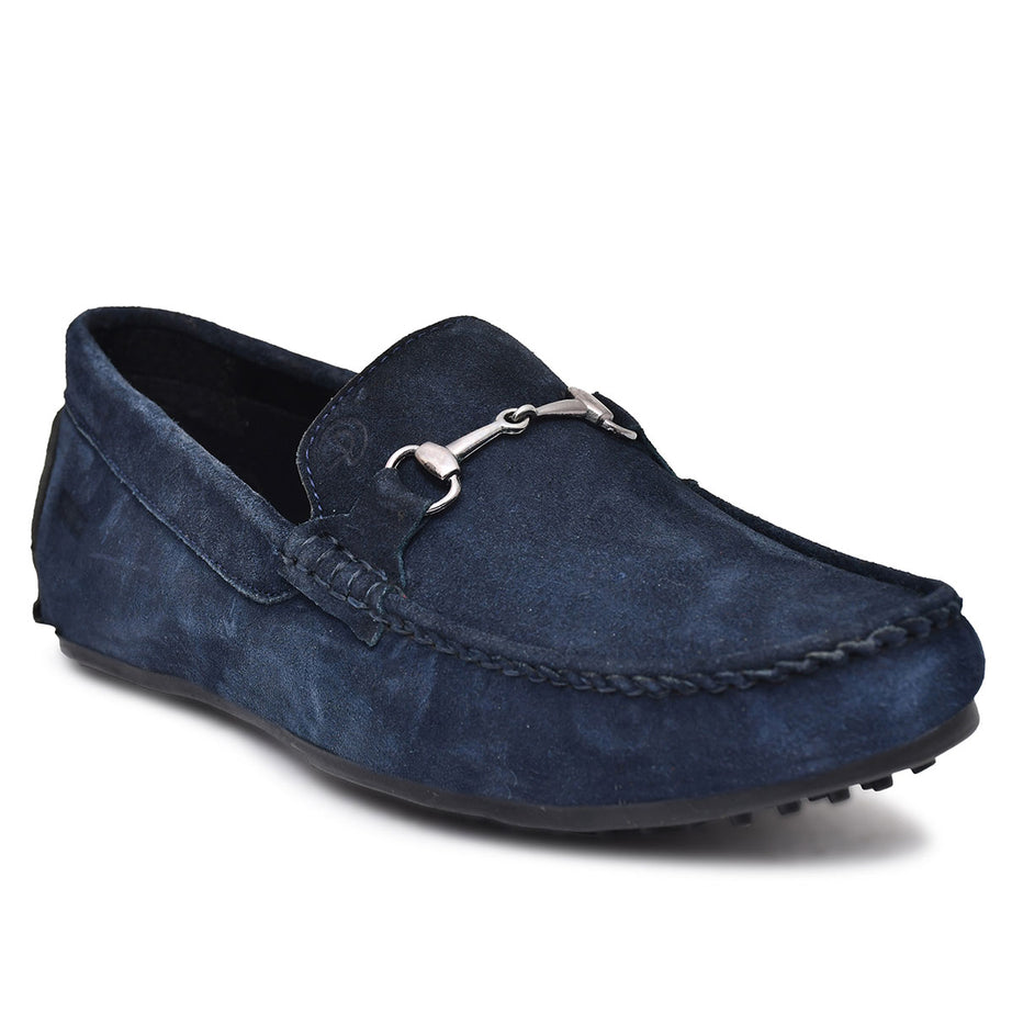 Paul Oliver Men's Velvet Suede Leather Trendy Stylish Shoes Slip-On Loafers Blue