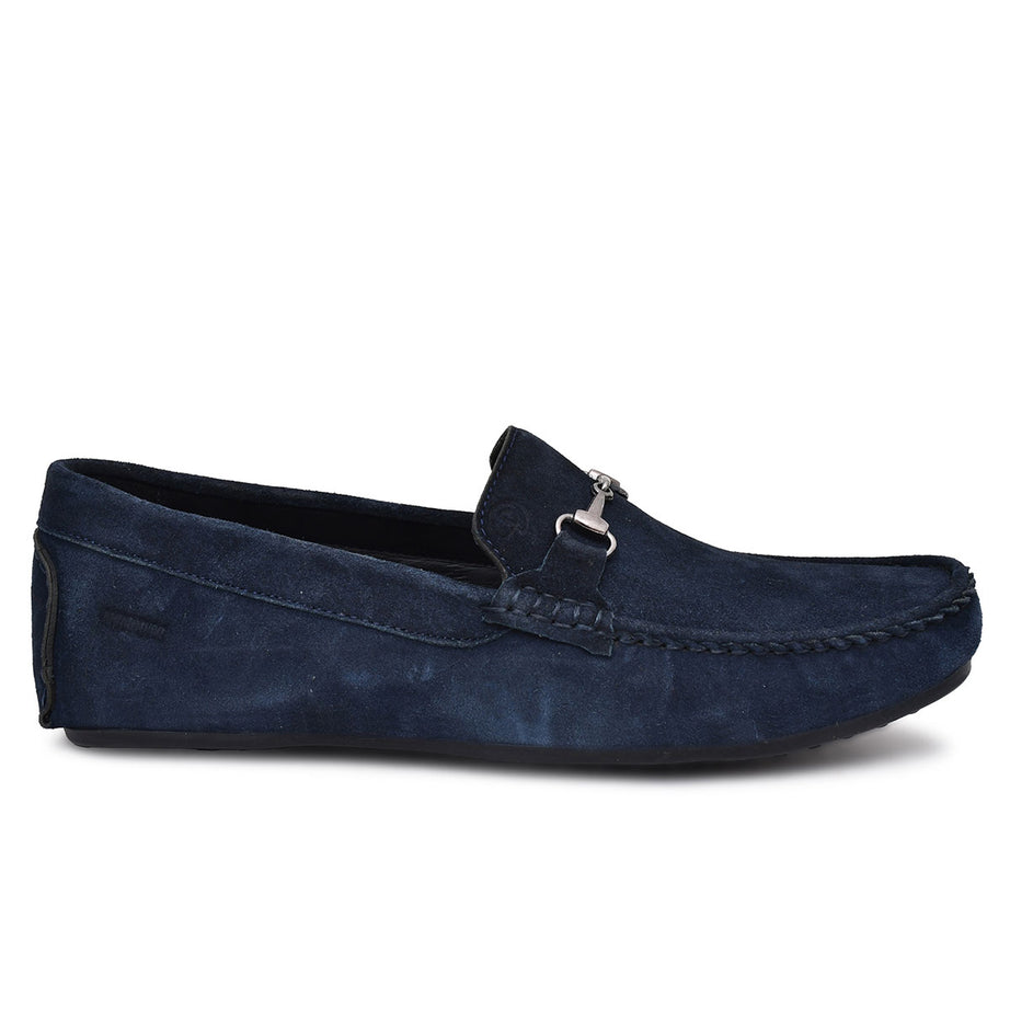 Paul Oliver Men's Velvet Suede Leather Trendy Stylish Shoes Slip-On Loafers Blue