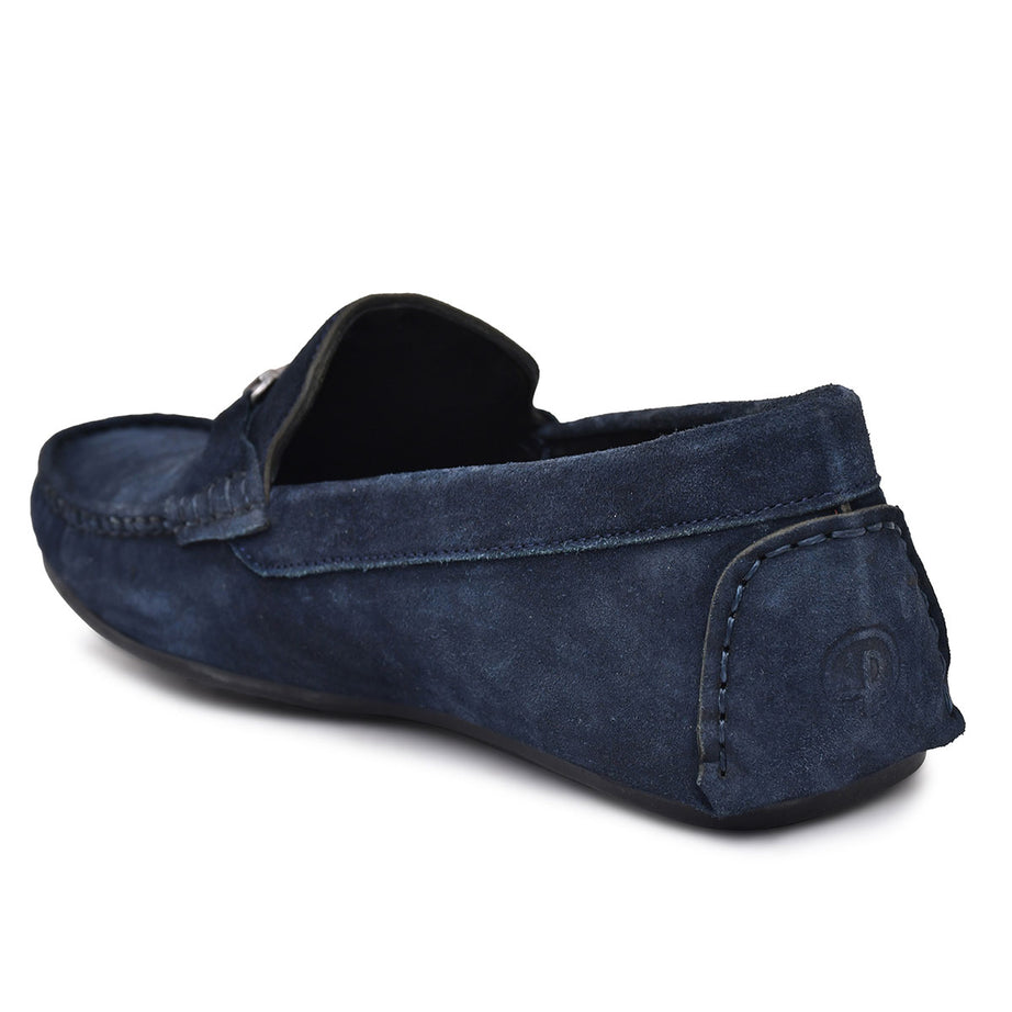 Paul Oliver Men's Velvet Suede Leather Trendy Stylish Shoes Slip-On Loafers Blue