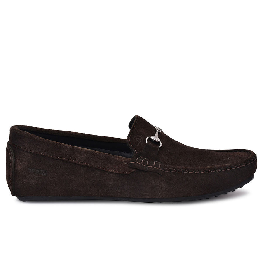 Paul Oliver Men's Velvet Suede Leather Trendy Stylish Shoes Slip-On Loafers Brown