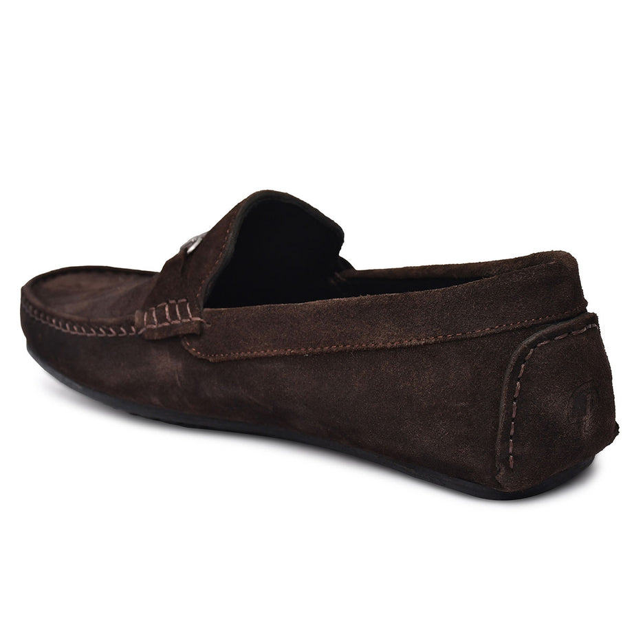 Paul Oliver Men's Velvet Suede Leather Trendy Stylish Shoes Slip-On Loafers Brown