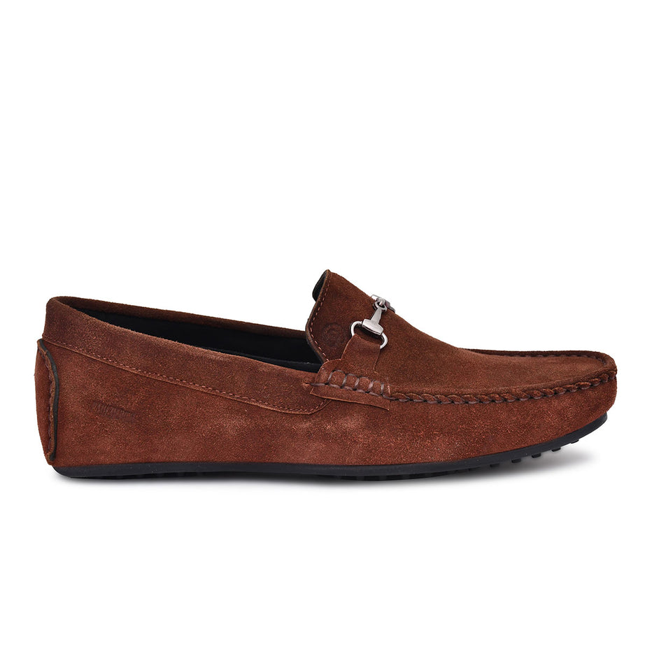 Paul Oliver Men's Velvet Suede Leather Trendy Stylish Shoes Slip-On Loafers Burgundy