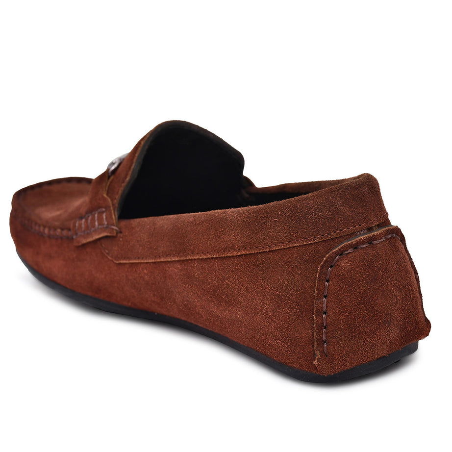 Paul Oliver Men's Velvet Suede Leather Trendy Stylish Shoes Slip-On Loafers Burgundy