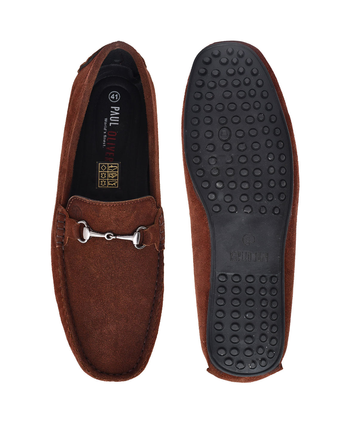 Paul Oliver Men's Velvet Suede Leather Trendy Stylish Shoes Slip-On Loafers Burgundy