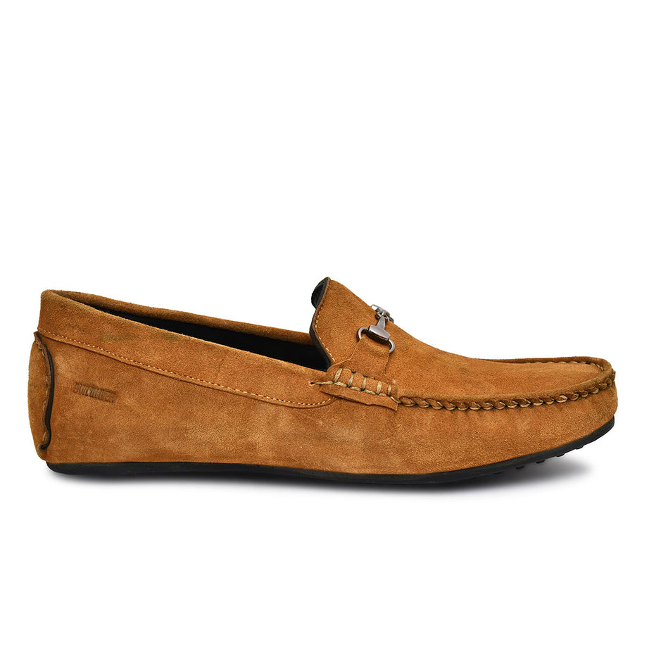 Paul Oliver Men's Velvet Suede Leather Trendy Stylish Shoes Slip-On Loafers Tan