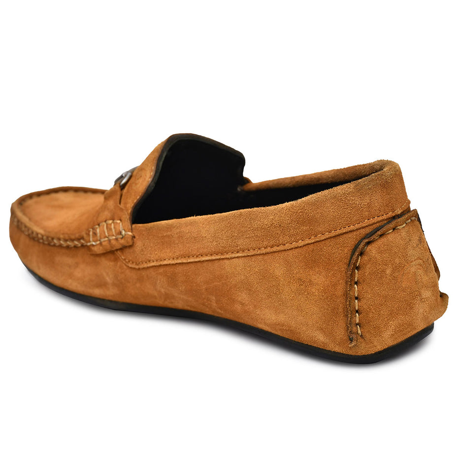 Paul Oliver Men's Velvet Suede Leather Trendy Stylish Shoes Slip-On Loafers Tan