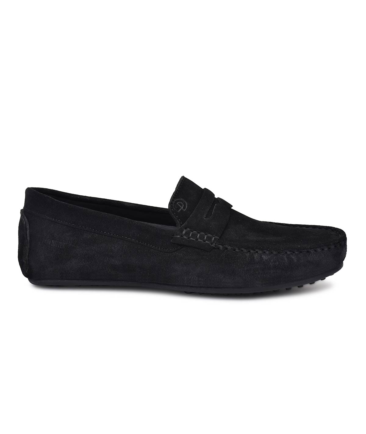 Paul Oliver Men's Velvet Suede Leather Trendy Stylish Slip-On Loafers Black