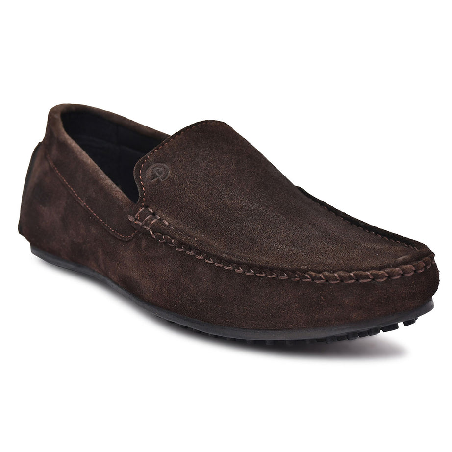 Paul Oliver Men's Velvet Suede Leather Stylish Slip-On Loafers Brown