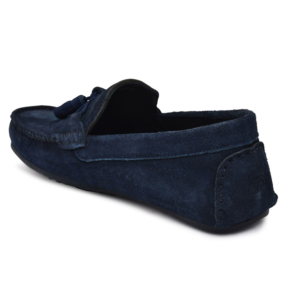 Paul Oliver Men's Velvet Suede Leather Stylish Trendy Slip-On Loafers Blue