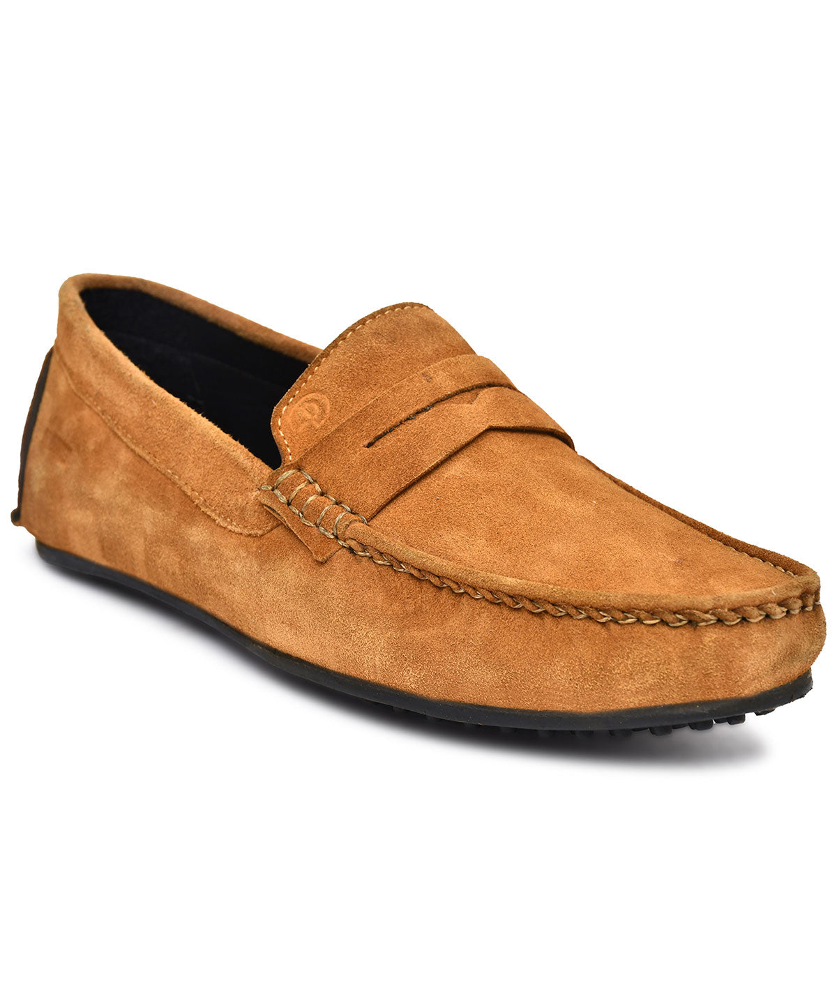 Paul Oliver Men's Velvet Suede Leather Trendy Stylish Slip-On Loafers Tan